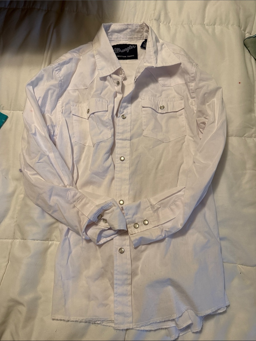 Wrangler White Western Snap Button Shirt